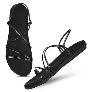 FROH FEET Fashion Women Stylish Casual Flat Sandal Fancy Solid Comfortable Sole For Womens & Girls