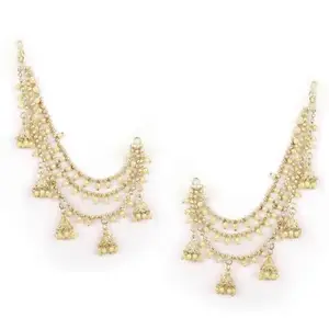 Shining Diva Fashion Stylish Latest Fancy Bahubali Jhumki Jhumka Ear Chain Traditional Earrings for Women Girls (16076er)