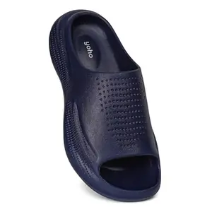 YOHO Shell Sliders for Men | Soft EVA Cushioned Footbed | Lightweight with Bold Sole, Waterproof | Mystery Blue - UK 9