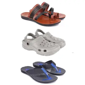 DRACKFOOT Men's Sandals | Lightweight Wear| Stylish & Easy to Wear For Men's GRT-SAN-(3-COMBO)-3151-3124-3132-8