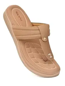 HEALTH FIT EXTRA SOFT Women's Comfortable Memory Foam Doctor Slippers/Flip-Flops|Fashionable Casual & Stylish|Lightweight & Breathable|Outdoor Synthetic Casual Chappals Sandals Ladies & Girls HF28