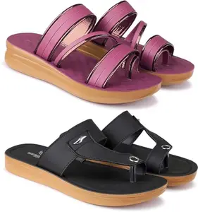 BERSACHE Extra Soft Classic Casual Slippers for Women with Regular wear | Ultra Soft & Flexibility Technology | HT-Slipper(Com)-6162-6157 Multicolor