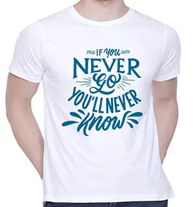 Graphic Printed T-Shirt for Unisex Motivational Quotes Tshirt | Casual Half Sleeve Round Neck T-Shirt | 100% Cotton | D00624-55 White