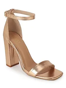 TRUFFLE COLLECTION Women's ST-1349 Gold PU Fashion Sandals - UK 6