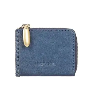 Hidesign Women's Flourish-W3 Blue Leather Card Holder-Small (8903439871598)