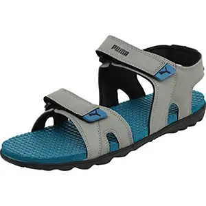 Puma mens Taurus IDP Sandal Castor Gray-Deep Lagoon-Puma Black 6 UK (36610106)