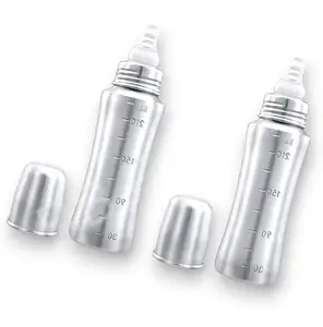 RB POINT Pack Of 2 Stainless Steel Baby Feeding Bottle,Milk Feeding,Water Feeding 240 Ml Easy To Hold Bottle For Kids Babies Light Weight