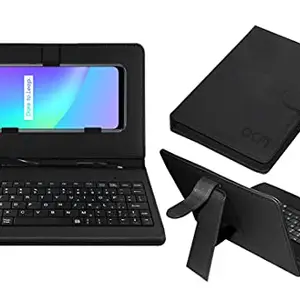 ACM Keyboard Case Compatible with Realme C25 Mobile Flip Cover Stand Direct Plug & Play Device for Study & Gaming Black
