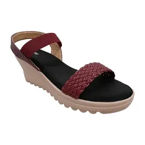 HEALTH FIT Extra Soft & comfortable Fashionable Sandal/High Heels for Girls/Stylish for Women Footwear UK-6 CHERRY