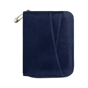 The Wallet Store Curve Craft Zipper Wallet Cardholder (Blue)
