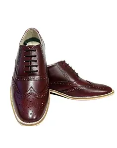 ASM Wine Brogue Shoes with Two-Tone Hand Finish Full Grain Softy Leather ARTICLE-HU155, UK 4 to 15 (7)