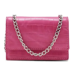 Miraggio Women's Pink Camilla Card Holder with Sling Chain