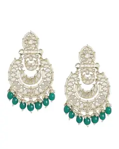 Carlton London Gold Plated Dangling Pearl Chandelier Jhumka Earring for women