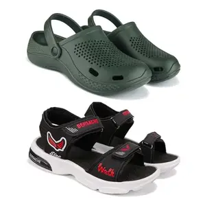 BERSACHE Lightweight Stylish Clog with Sole for Men-6068+2018 Multicolor