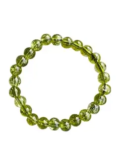 Hdbg Peridot Bracelet Original Certified Zabarjad Stone Adorable & Finest Olivine Bracelet Crystal Quartz Bracelet for Men & Women A1 Grade Natural Peridot Stone पेरिडॉट रत्न हैंड ब्रेसलेट