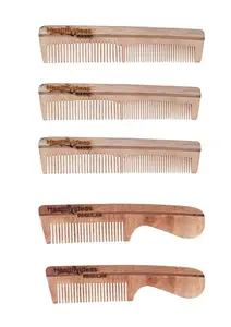 Healthy Ideas Neem Wood Comb, 3 Basic and Get 2 Regular Free