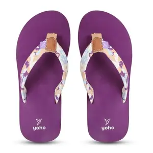 YOHO Marble Slippers for Women | Cushioned Slippers| Lightweight| Waterproof | Lavender purple - UK 4