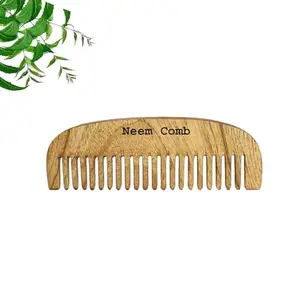 Arooman™ Neem Wood Hair Comb,Comb for unisex, Pack-01, Color- Brown