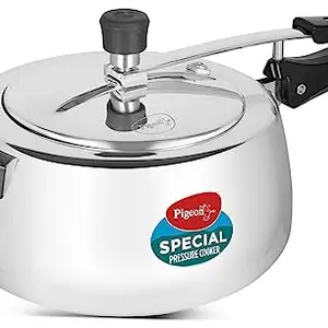 Pigeon by Stovekraft 5 Litre Special Plus Aluminium Inner Lid Induction Base Pressure Cooker (Silver) BIS Certified price in India.