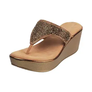 Metro Womens Synthetic Antic Gold Slip Ons (Size (6 UK (39 EU))