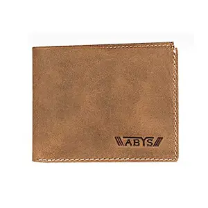 ABYS Genuine Leather Wallet for Men (Tan, Bi-Fold Wallet_1020BZBL)