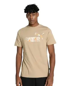 Puma Men's Graphic Print Regular Fit T-Shirt (683707_Prairie Tan