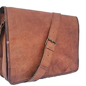Vintage Fashion Vintage Leather Messenger Soft Leather Briefcase Satchel Leather Laptop Messenger Bag for Men and Women