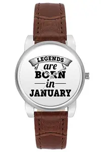 BIGOWL Wrist Watch for Women Legends are Born in January Branded Fashion Watches for Girls - Best Casual Analog Leather Band Watch (Perfect Birthday Month Gift)