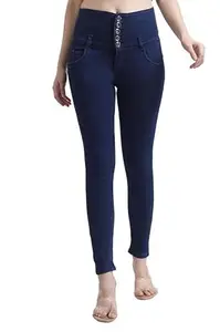 Women's Stretchable Slim Fit Five Button Denim Jeans for Women & Girls|Women's Jeans Dark Blue