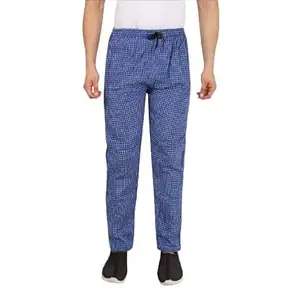 Men's Cotton Casual Style Pyjama Set | Pyjama Bottom wear Full Length (Blue)-S