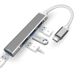 USB Hub USB to Type c Hub 4 Port 1x3.0/2x 2.0 Port Multiport Hub -High Speed Data Up to 5 Gpbs Charger for pc-Laptop -Mackbook-Mouse-Keyboard-priter