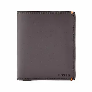 Fossil PU Mens Two Fold Wallet(Free Size, Grey)