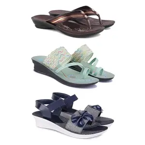 Women's Comfortable Sandal,Casual Lightweight Sandal for Everyday Wear | BTS-(3-COMBO)-1955-1954-1972-8