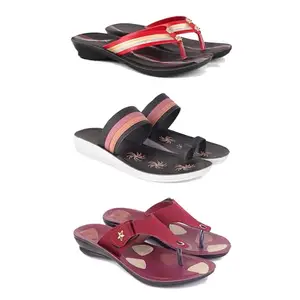 Women's Sandals | Lightweight Wear| Stylish & Easy to Wear For Women'SPCV-SAN-(3-COMBO)-1958-1992-1974-8