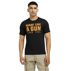 Royal Enfield MLG Tshirt | Fabric: 100% Cotton 190 GSM | Distressed Made Like A Gun Graphic on The Chest Reflective Branding on The Back Black M