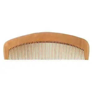SKINPLUS Wooden Hair Comb with Wide Tooth,Handmade,For Men and Women (Round shape)
