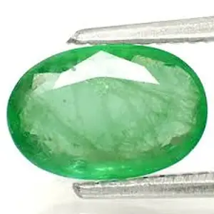 STONEFLEX 7.00 Carat Natural AAA++ Quality Green Loose Gemstone Natural Certified Zambian Emerald/Panna Stone for Men and Women (Lab Approved)