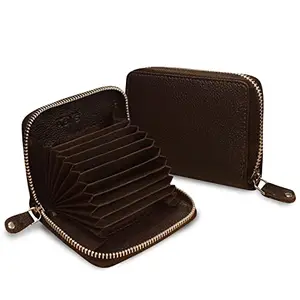 ABYS Genuine Leather Dark Brown Card Holder||Card Case||Credit Card Holder||Debit Card Holder||ATM Card Case for Men and Women