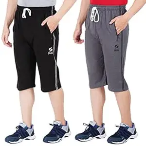 TIRUPUR GUIDEFASHION Men's Regular Fit Cotton Three Fourth Capri