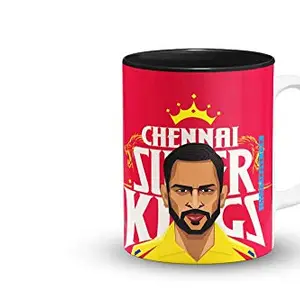 The Desi Monk M.s Dhoni Inside Black Mug with Print | Chennai Super Kings Coffee Mug | IPL 2020 Team Mumbai Printed Coffee Mug for Friends | 330 ml, Microwave & Dishwasher Safe| CM-85
