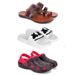DRACKFOOT Men's Sandals | Lightweight Wear| Stylish & Easy to Wear For Men's GRT-SAN-(3-COMBO)-3151-3030-3017-7