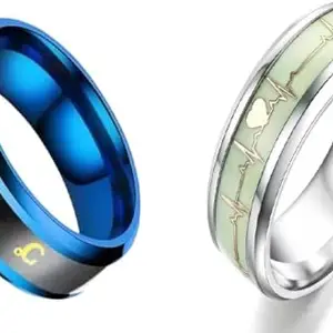 Combo ECG Glow & Blue Smart Temperature Ring (Size 17)