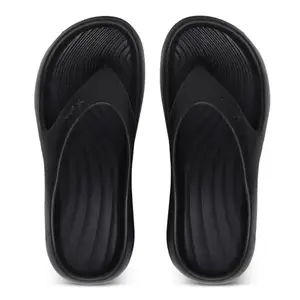 YOHO PILO Slippers for Women | Lightweight with Footpharma Footbed | Waterproof, Stylish, Comfortable Chhapal | Soft Orthopedic Flip-Flops, Daily Use Bathroom Slippers | Classic Black - UK 5