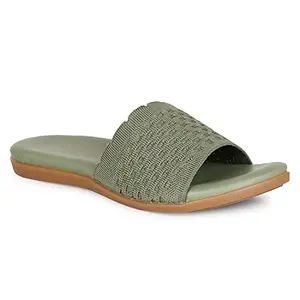 YALA Women Binny2 Green Slip on Flats & Sandals