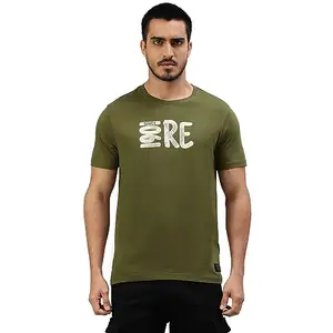 Royal Enfield Men's Regular Fit T-Shirt (TSA230007_MID Olive