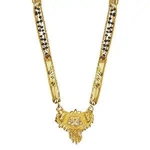 Shining Jewel - By Shivansh 24K Gold Plated Traditional Indian Long Mangalsutra Pendant Chain for Women (SJ_2828)