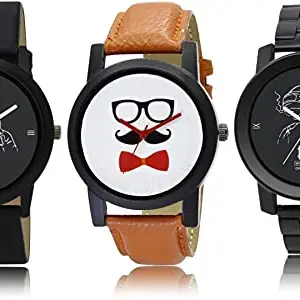 FEMEO analoges New Unique Pack of 3 Watches Multicolor dial Combo for Man & Boy's
