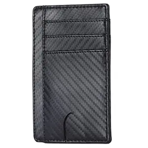 HAMMONDS FLYCATCHER Genuine Leather Card Holder for Men and Women, Black | RFID Protected Front Pocket Card Holder Wallet for Men | Slim Card Wallet with 6 Card Slots, 1 ID Card Slot, 1 Currency Slot