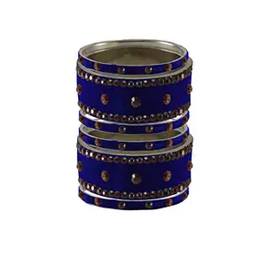 Vidhya Kangan Blue Stone Stud Brass Bangle (ban13205-2.9)