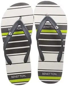 United Colors of Benetton Men White/Grey Flip-Flops-7 UK (41 EU) (8 US) (19A8CFFPM463I)
